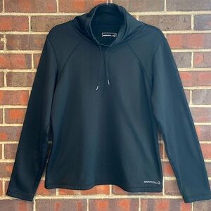 Merrel pullover sweatshirt with cowl neck and beautiful embossed sleeve Large